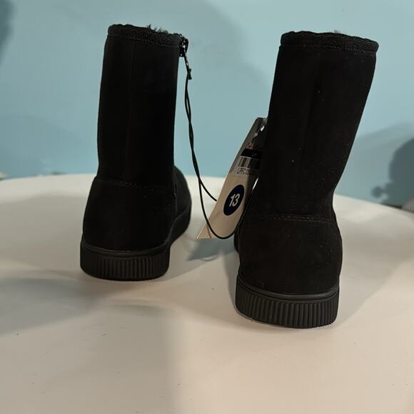 Girls' Holland Zipper Shearling Style Boots Black - Cat & Jack - SIZE 13 - Picture 3 of 6